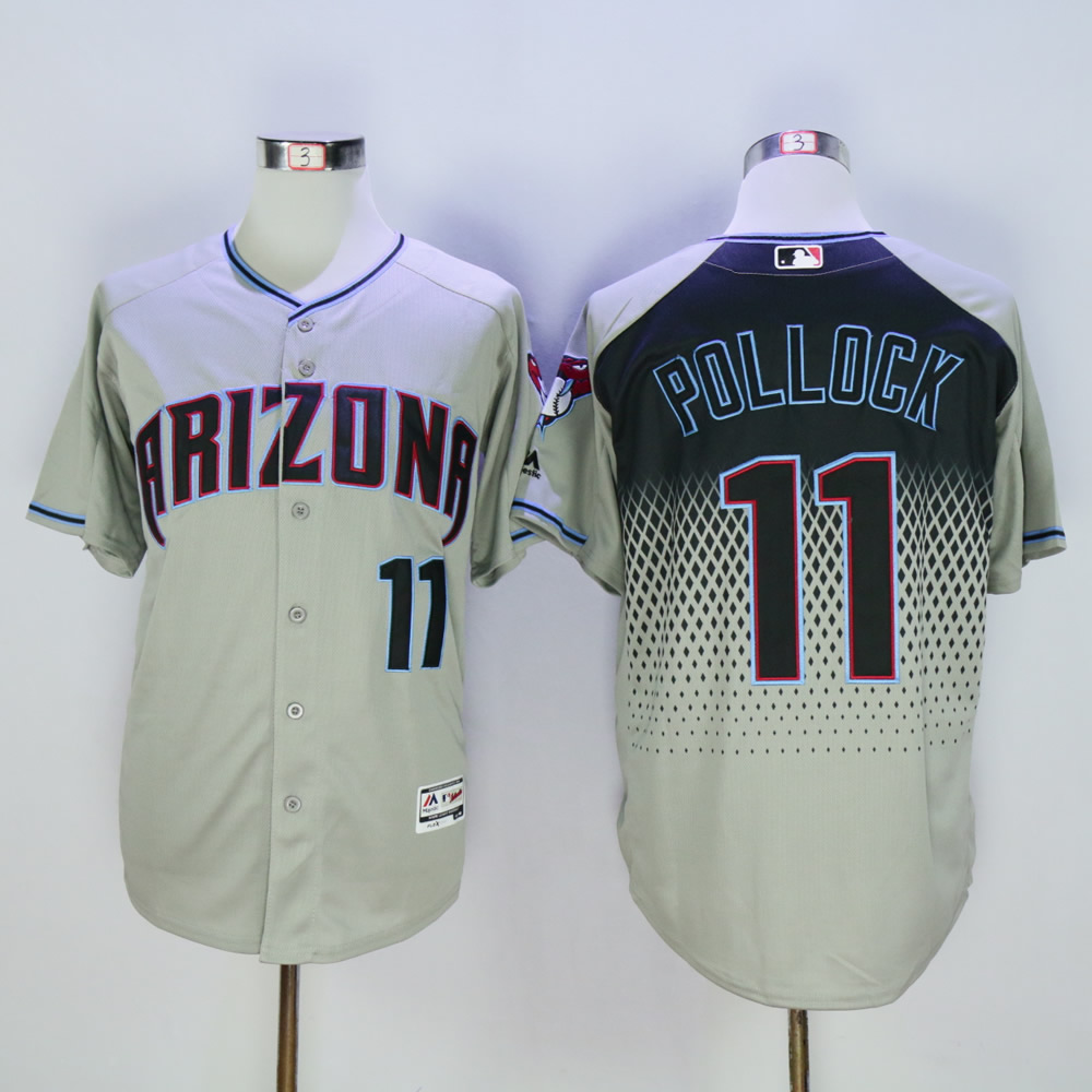 Men Arizona Diamondback #11 Pollock Grey MLB Jerseys->arizona diamondback->MLB Jersey